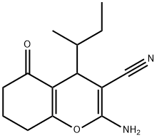 2-amino-4-(sec-butyl)-5-oxo-5,6,7,8-tetrahydro-4H-chromene-3-carbonitrile Struktur