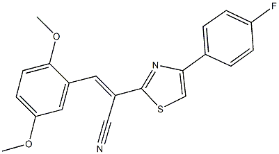 3-(2,5-dimethoxyphenyl)-2-[4-(4-fluorophenyl)-1,3-thiazol-2-yl]acrylonitrile Struktur