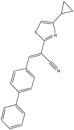 3-[1,1'-biphenyl]-4-yl-2-(4-cyclopropyl-1,3-thiazol-2-yl)acrylonitrile Struktur