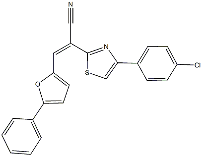 2-[4-(4-chlorophenyl)-1,3-thiazol-2-yl]-3-(5-phenyl-2-furyl)acrylonitrile Struktur