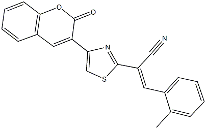 3-(2-methylphenyl)-2-[4-(2-oxo-2H-chromen-3-yl)-1,3-thiazol-2-yl]acrylonitrile Struktur