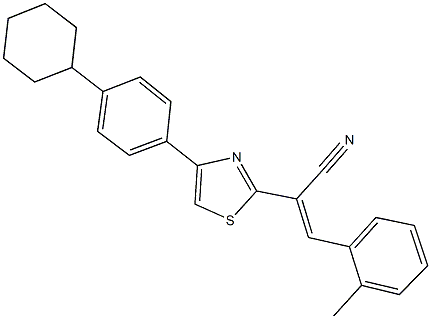 2-[4-(4-cyclohexylphenyl)-1,3-thiazol-2-yl]-3-(2-methylphenyl)acrylonitrile Struktur