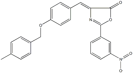 2-{3-nitrophenyl}-4-{4-[(4-methylbenzyl)oxy]benzylidene}-1,3-oxazol-5(4H)-one Struktur