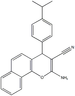 2-amino-4-(4-isopropylphenyl)-4H-benzo[h]chromene-3-carbonitrile Struktur