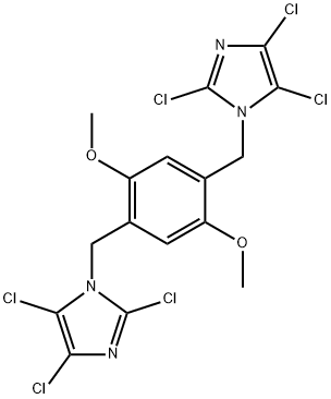 2,4,5-trichloro-1-{2,5-dimethoxy-4-[(2,4,5-trichloro-1H-imidazol-1-yl)methyl]benzyl}-1H-imidazole Struktur