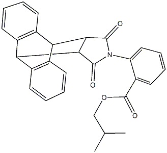 isobutyl 2-(16,18-dioxo-17-azapentacyclo[6.6.5.0~2,7~.0~9,14~.0~15,19~]nonadeca-2,4,6,9,11,13-hexaen-17-yl)benzoate Struktur