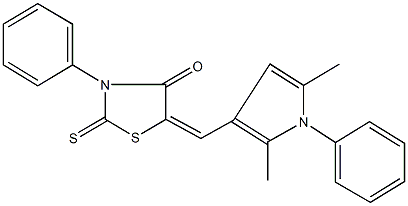 5-[(2,5-dimethyl-1-phenyl-1H-pyrrol-3-yl)methylene]-3-phenyl-2-thioxo-1,3-thiazolidin-4-one Struktur