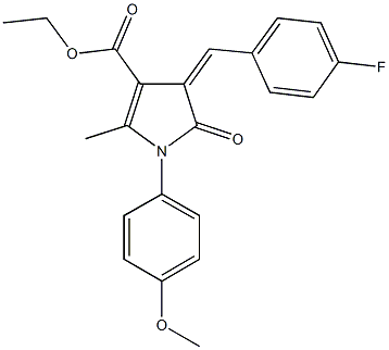 ethyl 4-(4-fluorobenzylidene)-1-(4-methoxyphenyl)-2-methyl-5-oxo-4,5-dihydro-1H-pyrrole-3-carboxylate Struktur