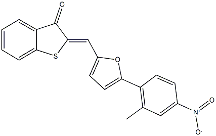 2-[(5-{4-nitro-2-methylphenyl}-2-furyl)methylene]-1-benzothiophen-3(2H)-one Struktur