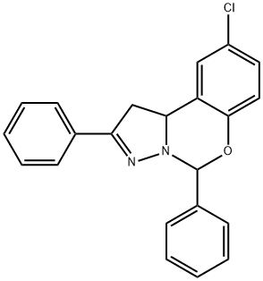 9-chloro-2,5-diphenyl-1,10b-dihydropyrazolo[1,5-c][1,3]benzoxazine Struktur