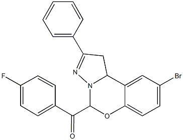 (9-bromo-2-phenyl-1,10b-dihydropyrazolo[1,5-c][1,3]benzoxazin-5-yl)(4-fluorophenyl)methanone Struktur