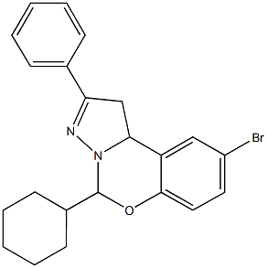 9-bromo-5-cyclohexyl-2-phenyl-1,10b-dihydropyrazolo[1,5-c][1,3]benzoxazine Struktur