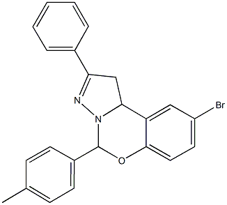 9-bromo-5-(4-methylphenyl)-2-phenyl-1,10b-dihydropyrazolo[1,5-c][1,3]benzoxazine Struktur