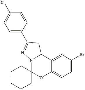 9-bromo-2-(4-chlorophenyl)-1,10b-dihydropyrazolo[1,5-c][1,3]benzoxazine-5-spiro-1'-cyclohexane Struktur