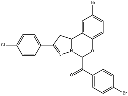 [9-bromo-2-(4-chlorophenyl)-1,10b-dihydropyrazolo[1,5-c][1,3]benzoxazin-5-yl](4-bromophenyl)methanone Struktur