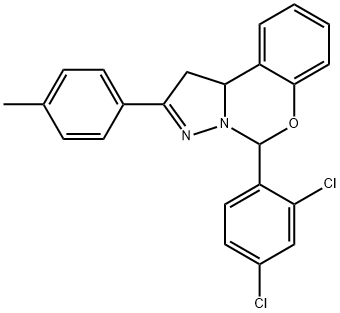 5-(2,4-dichlorophenyl)-2-(4-methylphenyl)-1,10b-dihydropyrazolo[1,5-c][1,3]benzoxazine Struktur