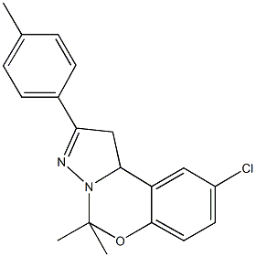 9-chloro-5,5-dimethyl-2-(4-methylphenyl)-1,10b-dihydropyrazolo[1,5-c][1,3]benzoxazine Struktur