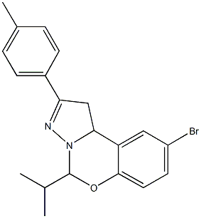 9-bromo-5-(1-methylethyl)-2-(4-methylphenyl)-1,10b-dihydropyrazolo[1,5-c][1,3]benzoxazine Struktur