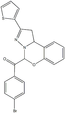 (4-bromophenyl)(2-thien-2-yl-1,10b-dihydropyrazolo[1,5-c][1,3]benzoxazin-5-yl)methanone Struktur