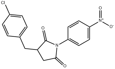 3-(4-chlorobenzyl)-1-{4-nitrophenyl}pyrrolidine-2,5-dione Struktur