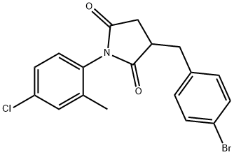 3-(4-bromobenzyl)-1-(4-chloro-2-methylphenyl)-2,5-pyrrolidinedione Struktur