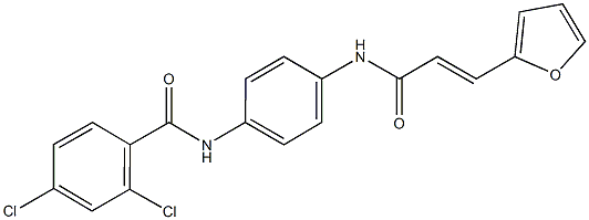 2,4-dichloro-N-(4-{[3-(2-furyl)acryloyl]amino}phenyl)benzamide Struktur