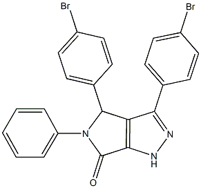 3,4-bis(4-bromophenyl)-5-phenyl-4,5-dihydropyrrolo[3,4-c]pyrazol-6(1H)-one Struktur