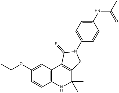 N-[4-(8-ethoxy-4,4-dimethyl-1-thioxo-4,5-dihydroisothiazolo[5,4-c]quinolin-2(1H)-yl)phenyl]acetamide Struktur