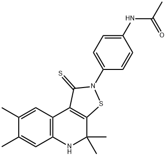 N-[4-(4,4,7,8-tetramethyl-1-thioxo-4,5-dihydroisothiazolo[5,4-c]quinolin-2(1H)-yl)phenyl]acetamide Struktur