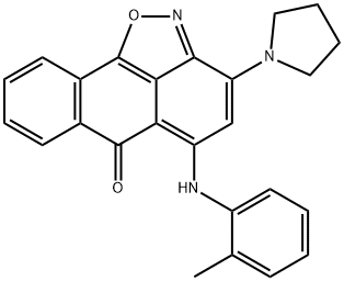 3-(1-pyrrolidinyl)-5-(2-toluidino)-6H-anthra[1,9-cd]isoxazol-6-one Struktur