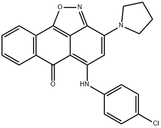 5-(4-chloroanilino)-3-(1-pyrrolidinyl)-6H-anthra[1,9-cd]isoxazol-6-one Struktur