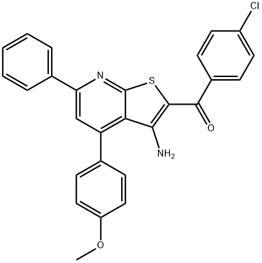 [3-amino-4-(4-methoxyphenyl)-6-phenylthieno[2,3-b]pyridin-2-yl](4-chlorophenyl)methanone Struktur