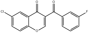 6-chloro-3-(3-fluorobenzoyl)-4H-chromen-4-one Struktur