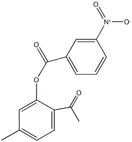 2-acetyl-5-methylphenyl 3-nitrobenzoate Struktur