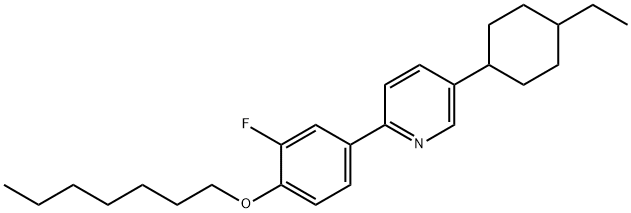 4-[5-(4-ethylcyclohexyl)-2-pyridinyl]-2-fluorophenyl heptyl ether Struktur