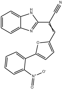 2-(1H-benzimidazol-2-yl)-3-(5-{2-nitrophenyl}-2-furyl)acrylonitrile Struktur