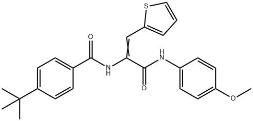 4-tert-butyl-N-[1-[(4-methoxyanilino)carbonyl]-2-(2-thienyl)vinyl]benzamide Struktur