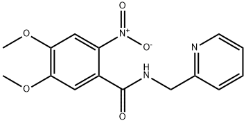 2-nitro-4,5-dimethoxy-N-(pyridin-2-ylmethyl)benzamide Struktur