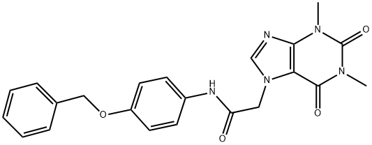 N-[4-(benzyloxy)phenyl]-2-(1,3-dimethyl-2,6-dioxo-1,2,3,6-tetrahydro-7H-purin-7-yl)acetamide Struktur