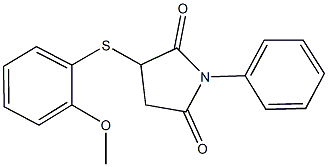 3-[(2-methoxyphenyl)sulfanyl]-1-phenyl-2,5-pyrrolidinedione Struktur