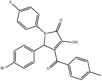 5-(4-bromophenyl)-1-(4-fluorophenyl)-3-hydroxy-4-(4-methylbenzoyl)-1,5-dihydro-2H-pyrrol-2-one Struktur