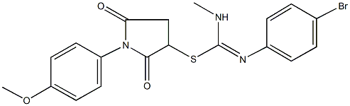 1-(4-methoxyphenyl)-2,5-dioxo-3-pyrrolidinyl N'-(4-bromophenyl)-N-methylimidothiocarbamate Struktur