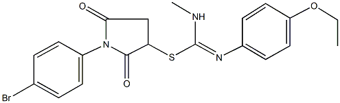 1-(4-bromophenyl)-2,5-dioxo-3-pyrrolidinyl N'-(4-ethoxyphenyl)-N-methylimidothiocarbamate Struktur