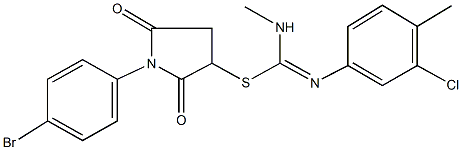 1-(4-bromophenyl)-2,5-dioxo-3-pyrrolidinyl N'-(3-chloro-4-methylphenyl)-N-methylimidothiocarbamate Struktur