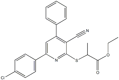 ethyl 2-{[6-(4-chlorophenyl)-3-cyano-4-phenyl-2-pyridinyl]sulfanyl}propanoate Struktur