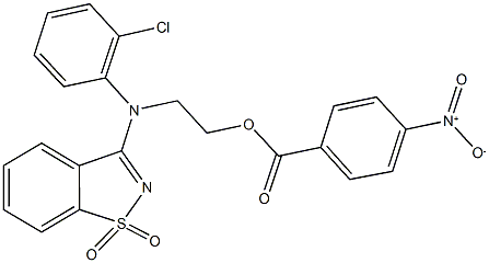 2-[2-chloro(1,1-dioxido-1,2-benzisothiazol-3-yl)anilino]ethyl 4-nitrobenzoate Struktur