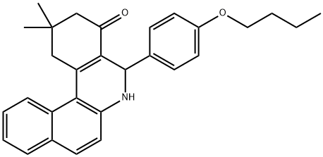 5-(4-butoxyphenyl)-2,2-dimethyl-2,3,5,6-tetrahydrobenzo[a]phenanthridin-4(1H)-one Struktur