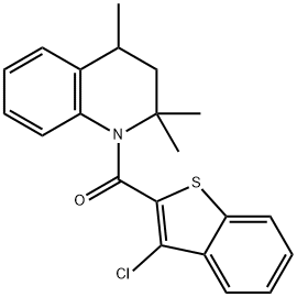 1-[(3-chloro-1-benzothien-2-yl)carbonyl]-2,2,4-trimethyl-1,2,3,4-tetrahydroquinoline Struktur