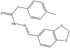 N'-(1,3-benzodioxol-5-ylmethylene)-2-(4-methylphenyl)acetohydrazide Struktur