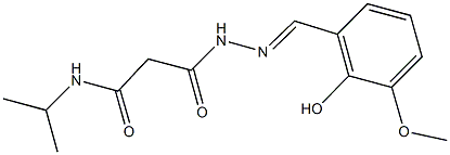 3-[2-(2-hydroxy-3-methoxybenzylidene)hydrazino]-N-isopropyl-3-oxopropanamide Struktur